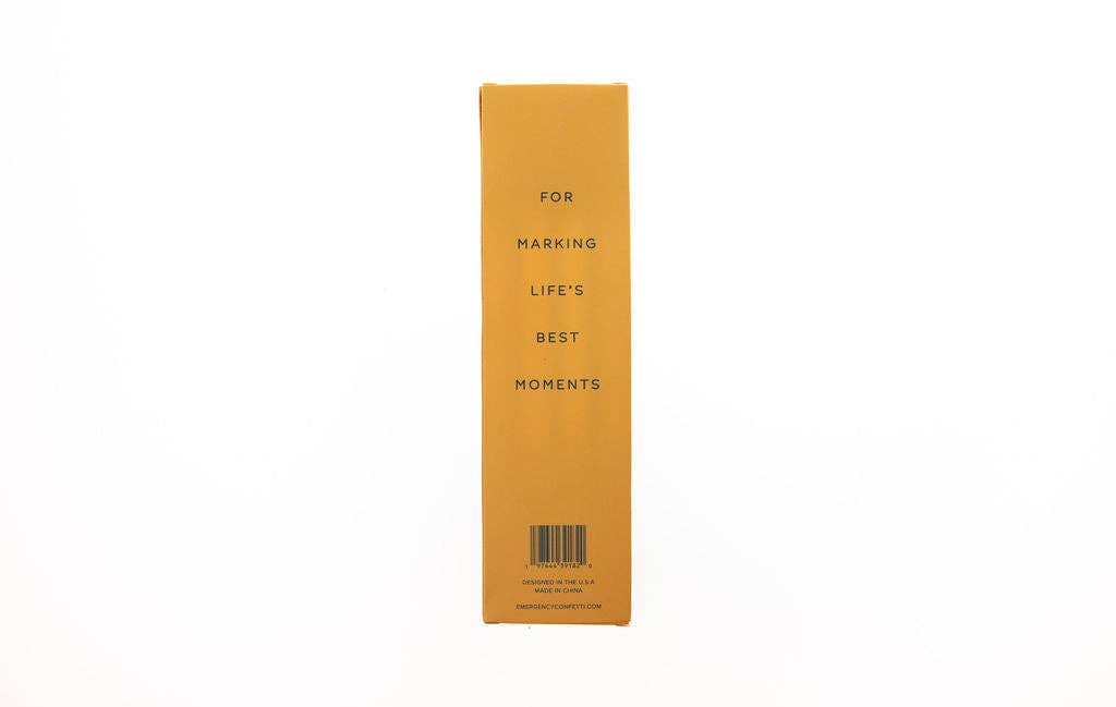 Side of the Celebratory Pencil Set box reading 'For marking life's best moments' on a white background