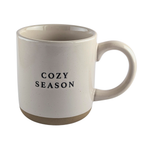 Cozy Season stoneware mug on white background