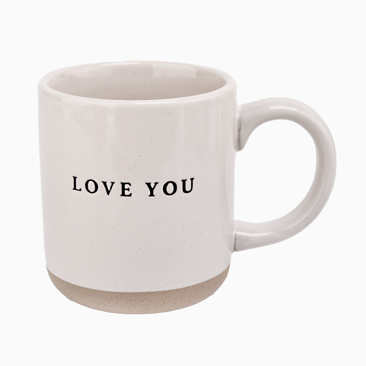 Love You stoneware mug on white background