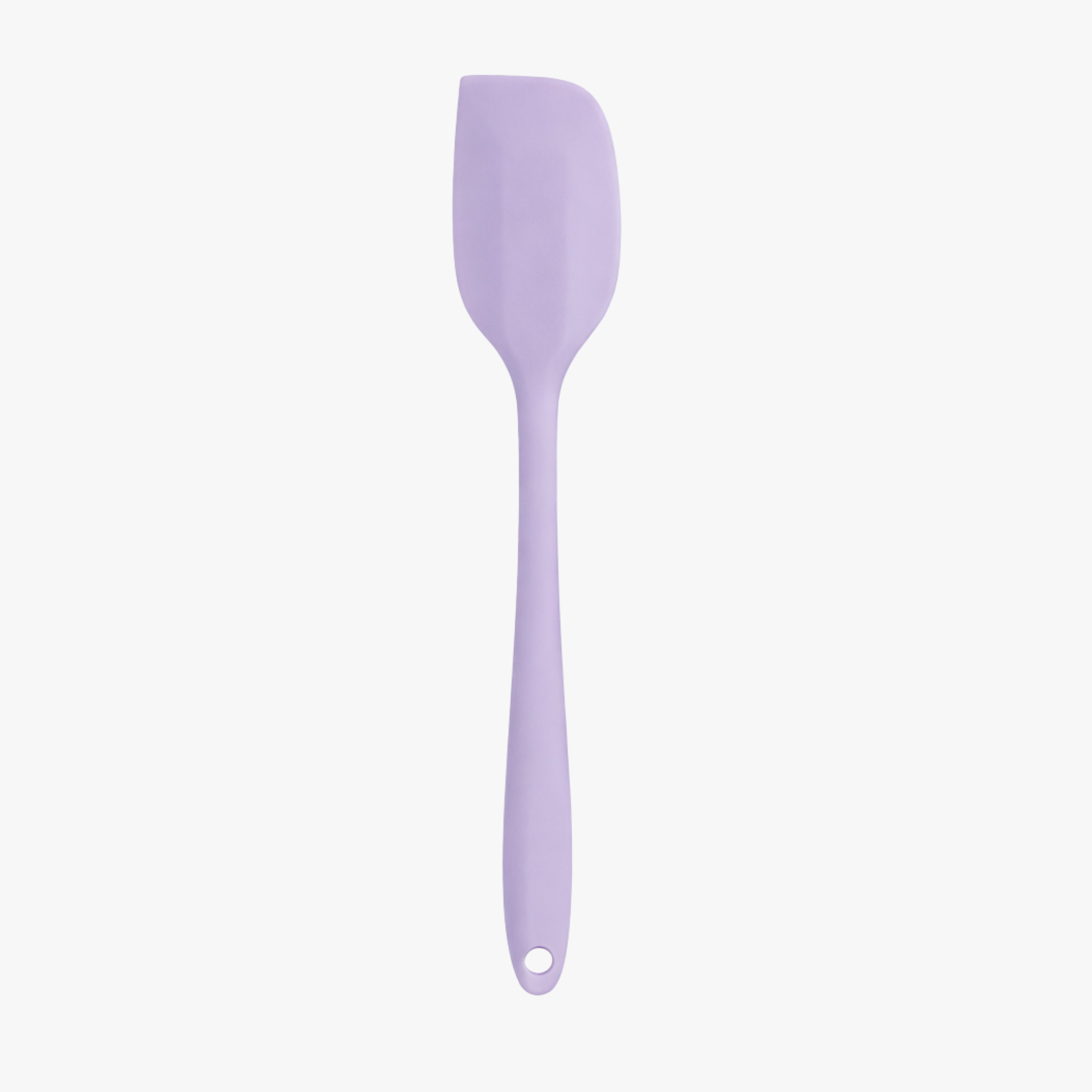Purple mini silicone spatula on white background